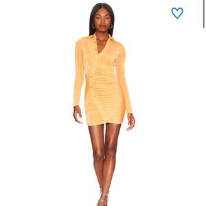 Superdown Orange Evelyn Button Front Dress Size Large